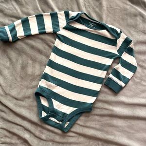Teal and Cream Long Sleeve Body Suit